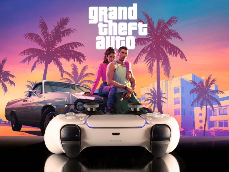 GTA 6-Teaser-Bild, im Vordergrund liegt ein PS 5-Controller.